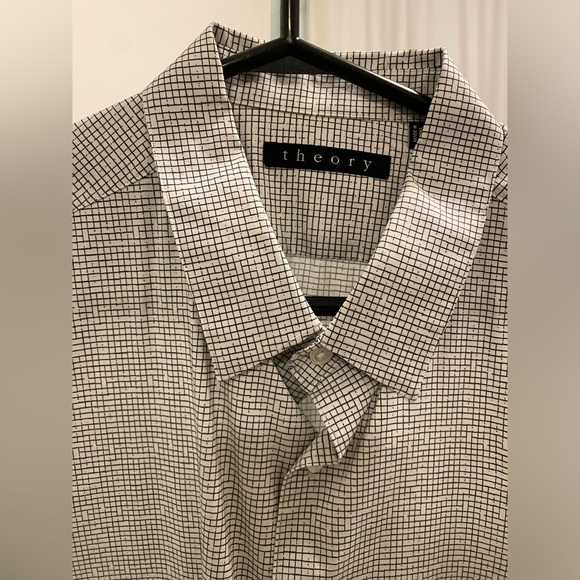 Theory Button Up Shirt. Size medium. Black and white. - Picture 2 of 6